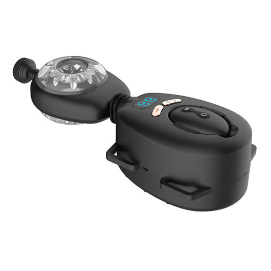 Masturbateur automatique à fixation corporelle vu de profil