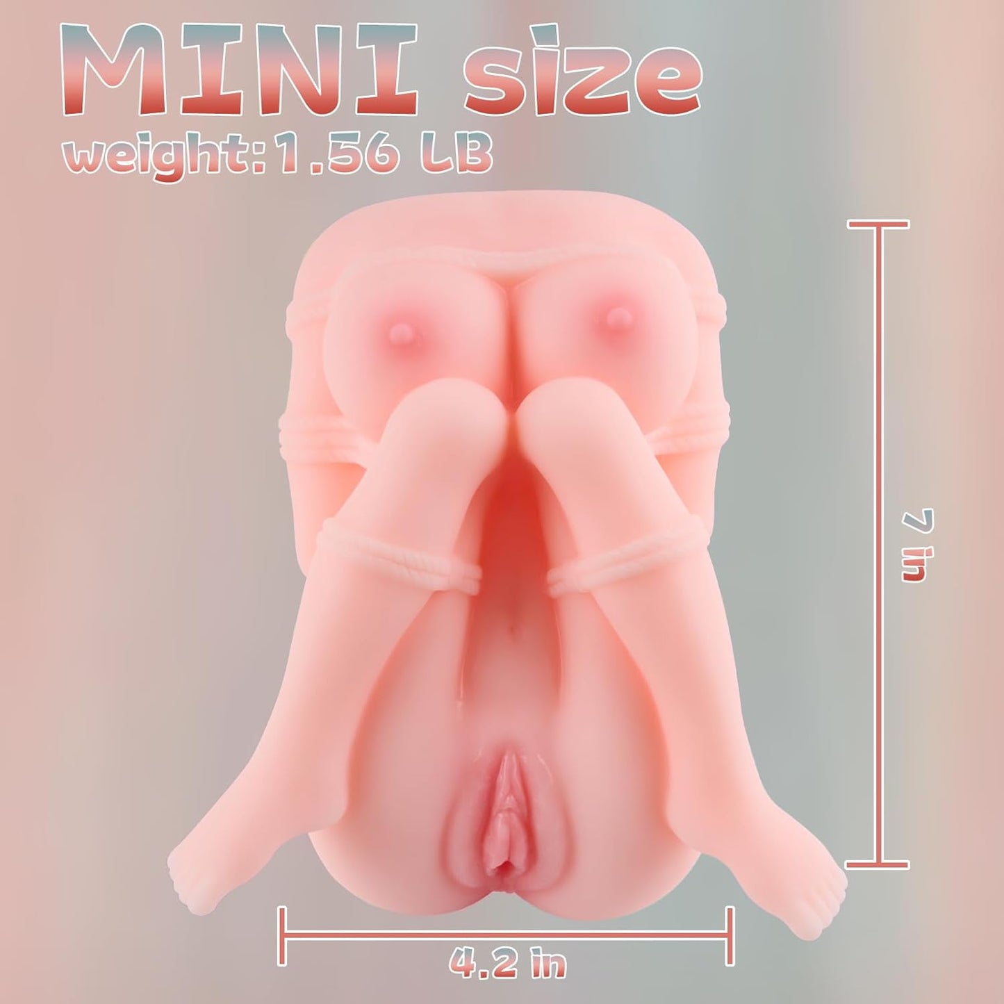 Dimensions de la mini poupée sexuelle hentai BDSM 2 en 1 avec vaginette compacte