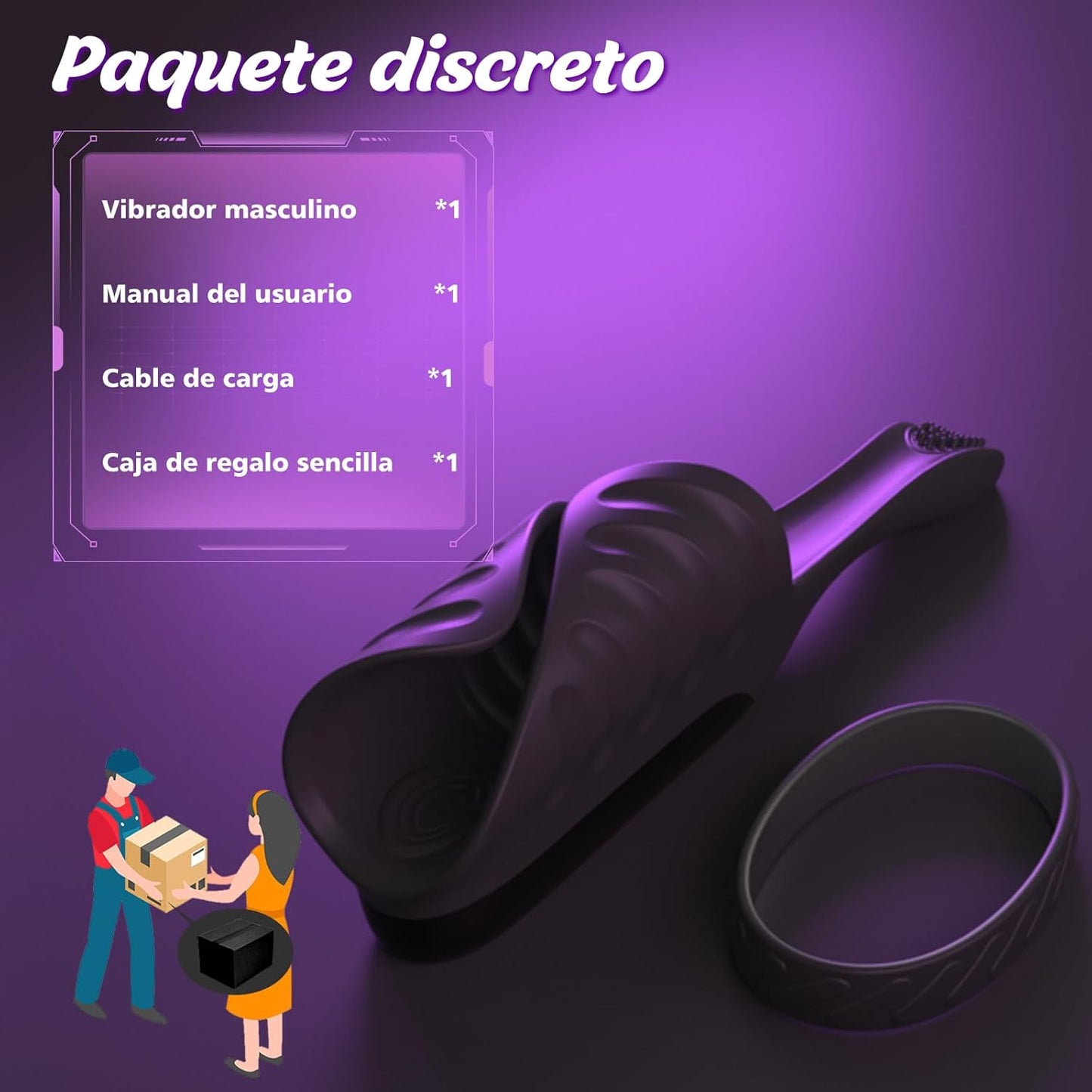Anneau pénien en silicone flexible adapté à toutes les tailles