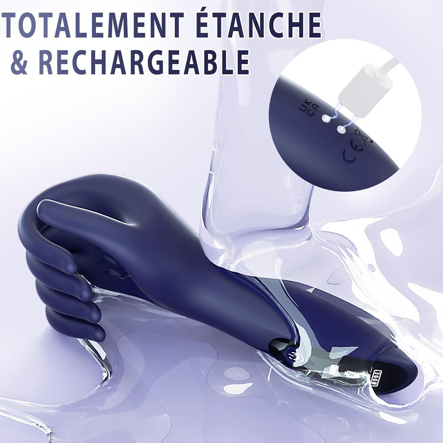 Masturbateur vibrant étanche IPX7 utilisé sous la douche pour un plaisir aquatique