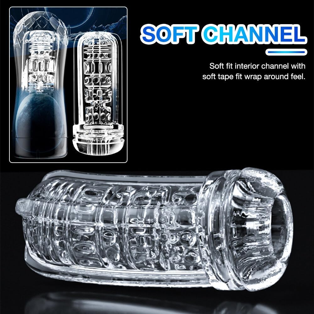 Masturbateur masculin compact avec tunnel interne granulé et silicone souple