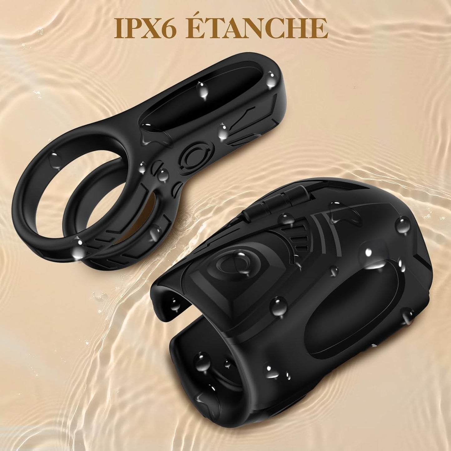 Cockring vibrant étanche IPX6 utilisable sous la douche