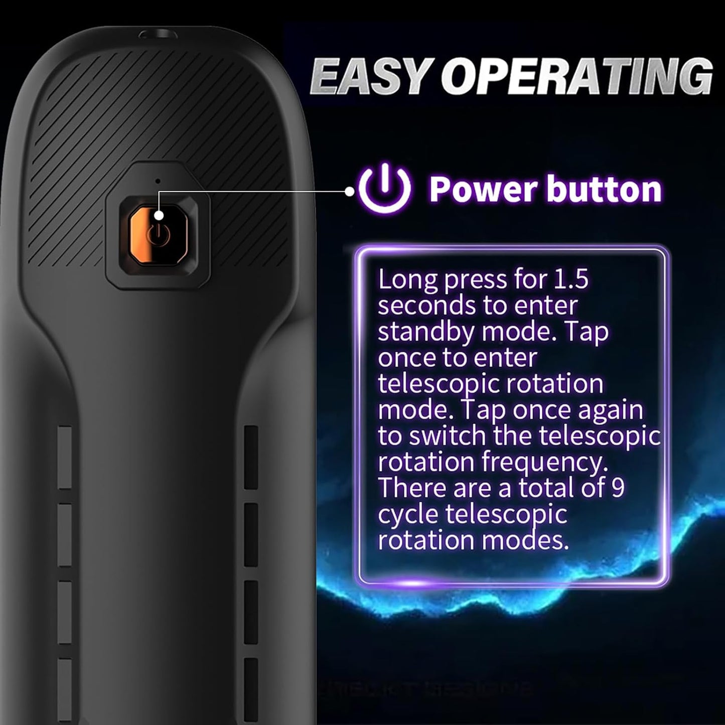 Masturbateur va-et-vient pour homme avec commande intuitive et plusieurs modes de stimulation