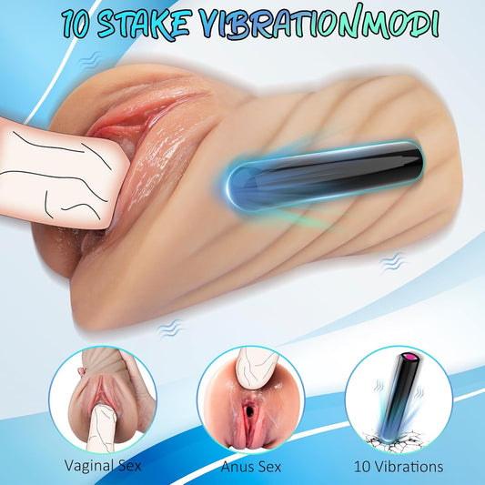 Masturbateur homme avec vibrateur intégré et texture 3D interne pour stimulation réaliste