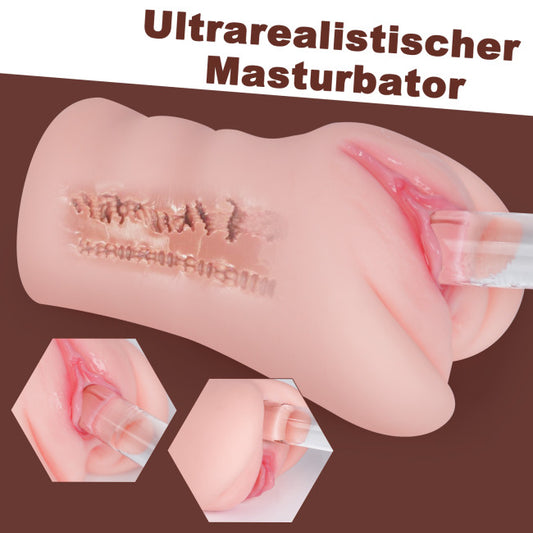 Chatte de poche réaliste pour homme avec double entrée stimulante
