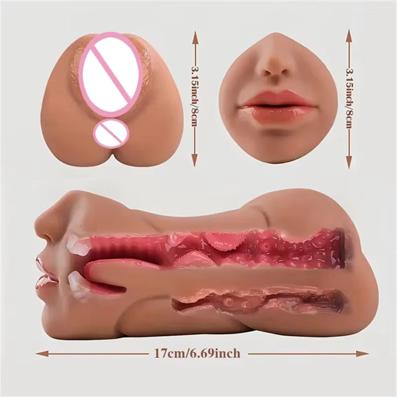 Masturbateur compact pour homme avec textures internes réalistes