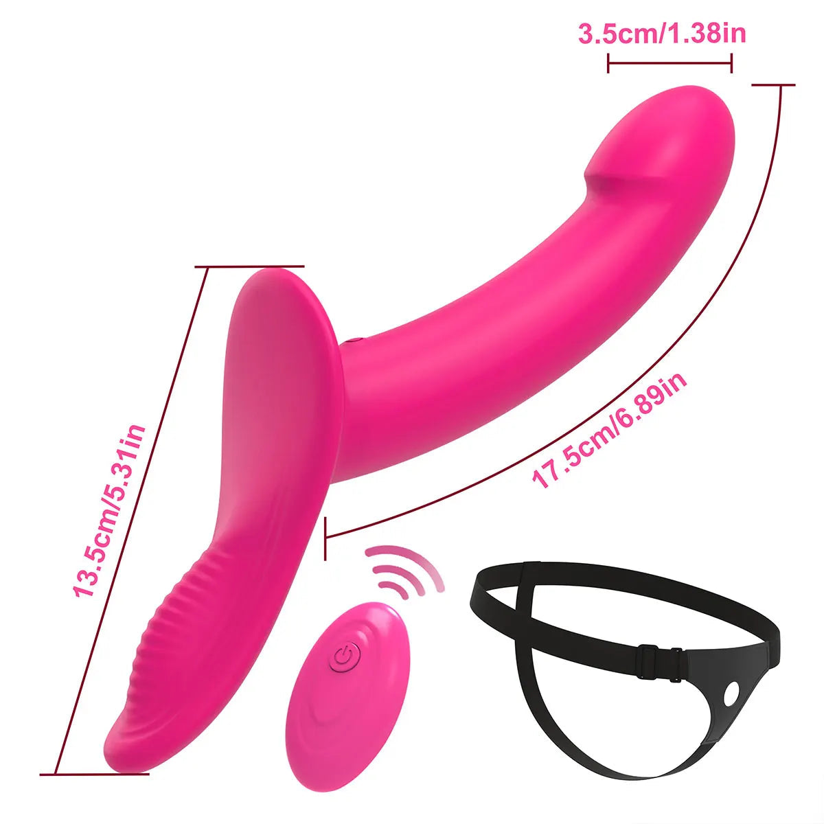 taille 17cm gode ceinture pour pegging