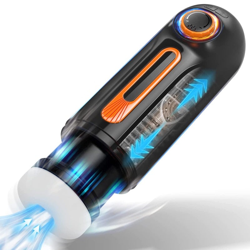 Masturbateur Pompeur Va et Vient Télescopique et Chauffant