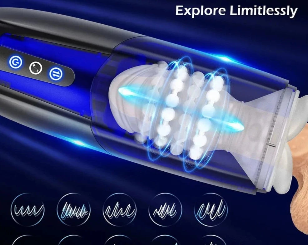 10 Modes Machine à Sucer en Silicone Vaginette Réaliste Homme Adultes