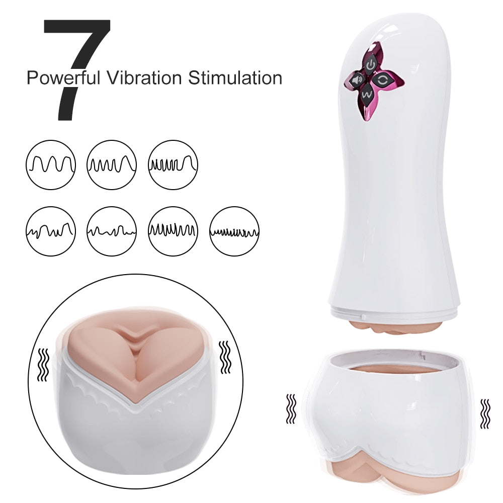 7 vibrations stimulantes Vagin Artificiel Vibrant pour Homme