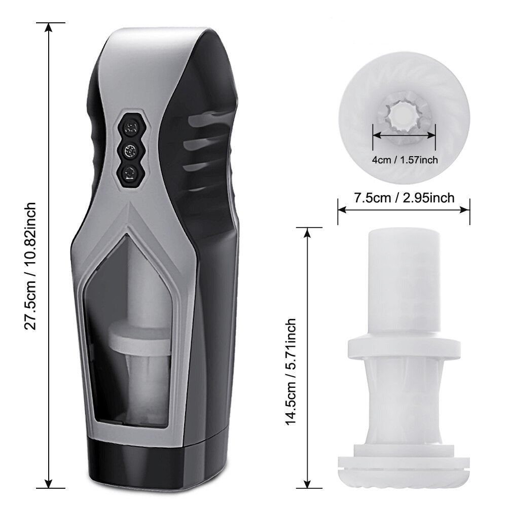 taille cm Masturbateur Vas et Vient Vibrant