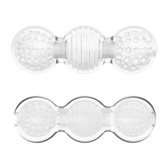 Vaginette transparente avec texture interne nervurée pour stimulation réaliste effet fellation