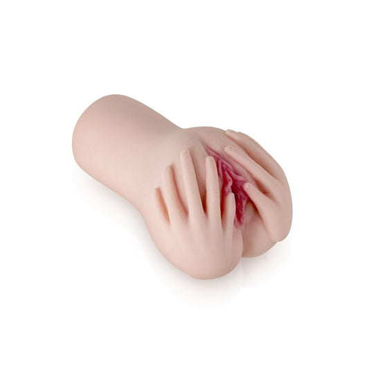 Masturbateur double main vu de profil avec ouverture vaginale