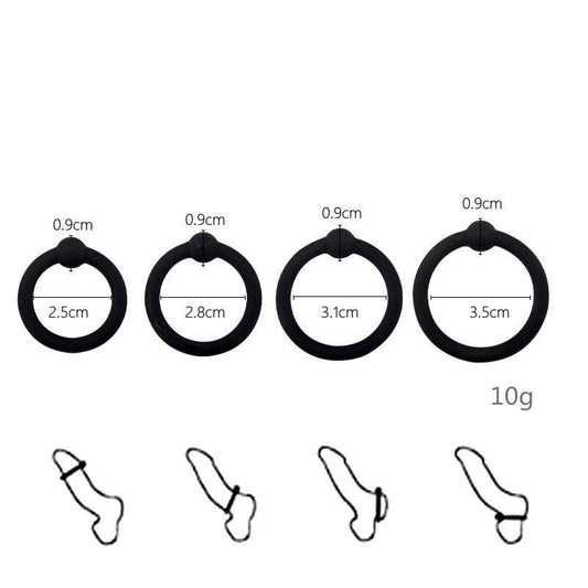 taille en cm Lot de 4 Cockrings noirs