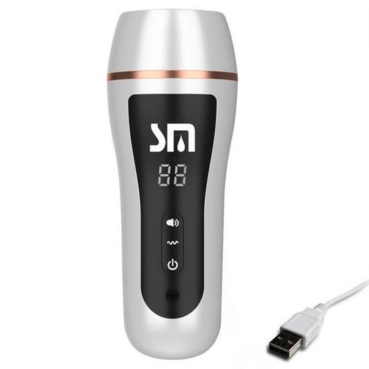 Masturbateur Homme Automatique Succion et Chauffant Blanc