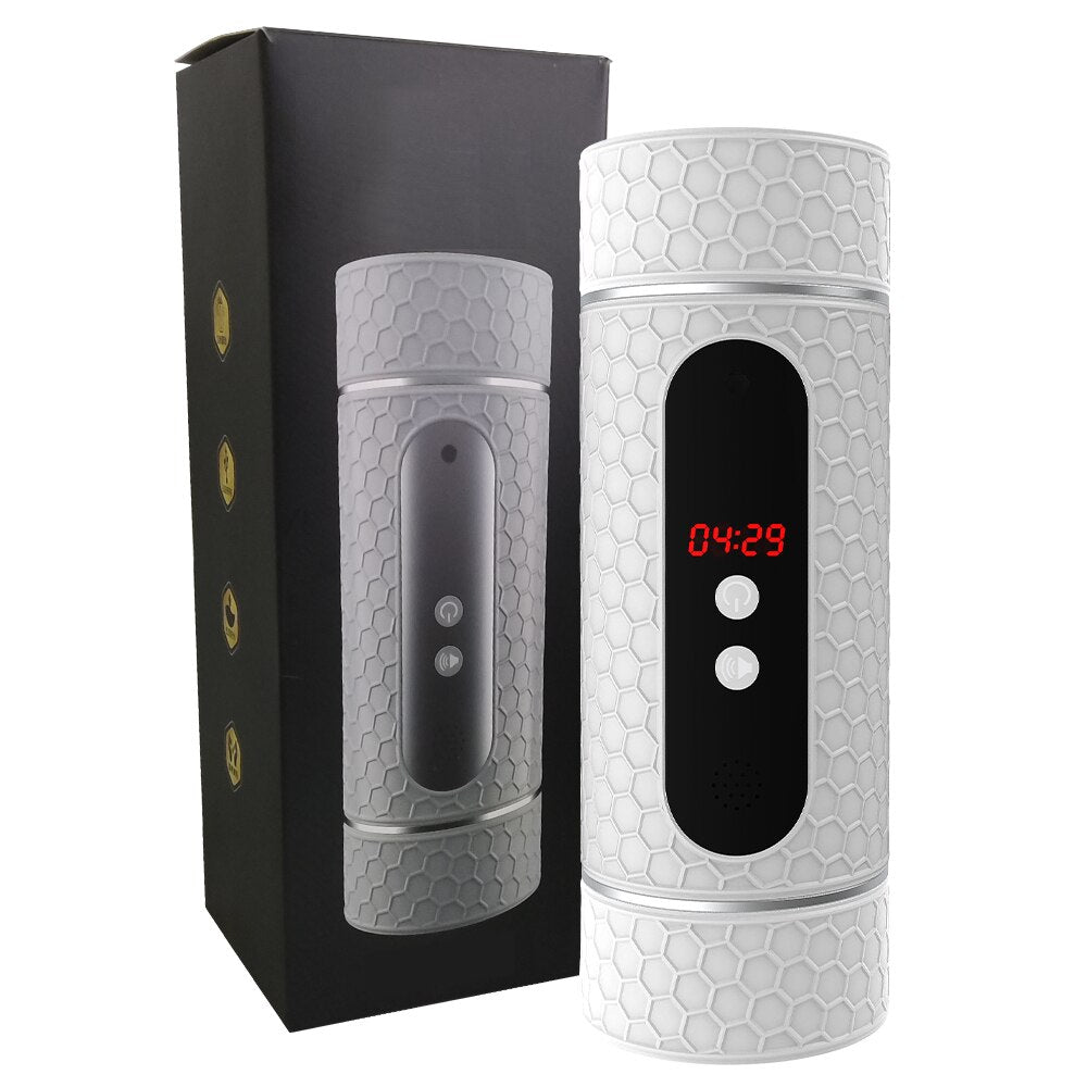 Masturbateur Double Entrée Vibrant Bouche Vagin avec Timer