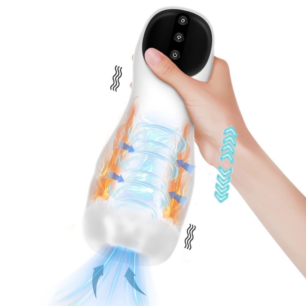 Masturbateur Homme Succion Vibrant et Chauffant