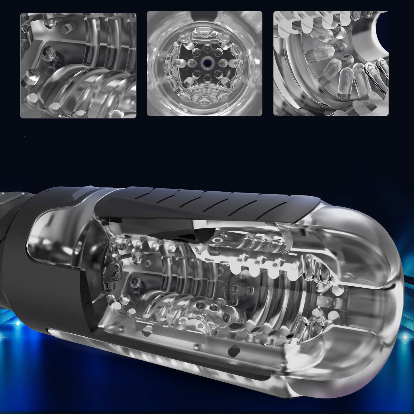 intérieur granulé Masturbateur a Succion - Vibrant