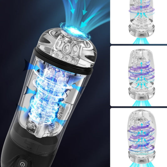 Vaginette Automatique Transparente - Fellation Vibrante démonstration