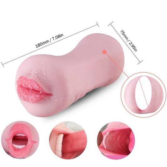 Masturbateur Homme - 2EN1 - Bouche et Vagin Artificiel - Option Chauffante