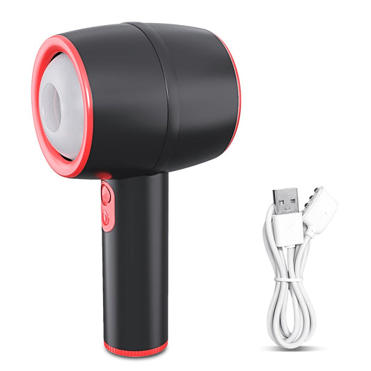 Masturbateur Télescopique noir et rouge