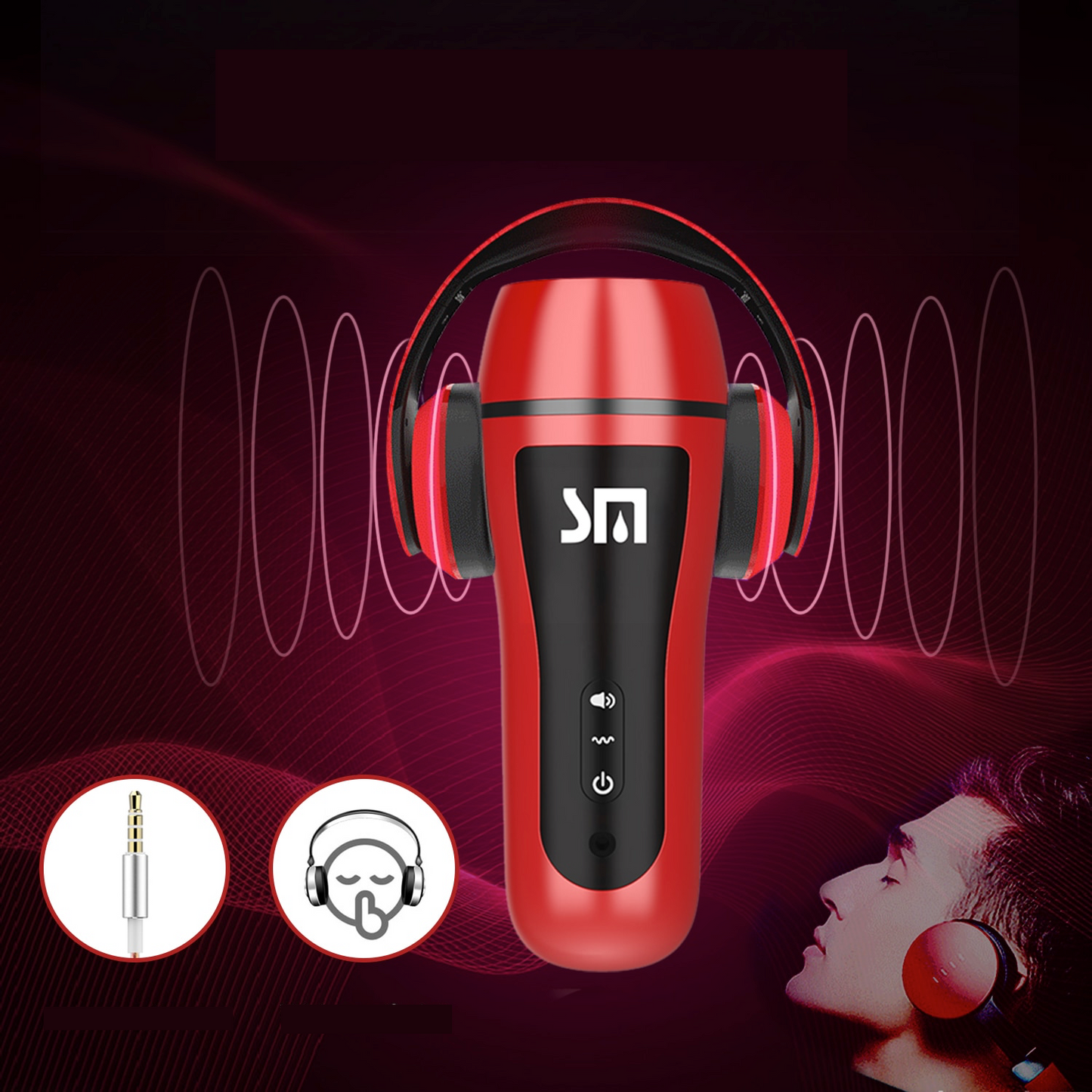 Masturbateur Homme Automatique Succion et Chauffant Rouge Silencieux