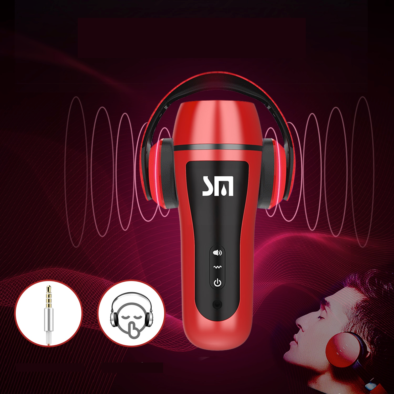 Masturbateur Homme Automatique Succion et Chauffant Rouge Silencieux