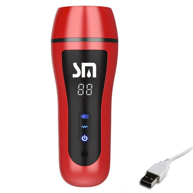 Masturbateur Homme Automatique Succion et Chauffant Rouge