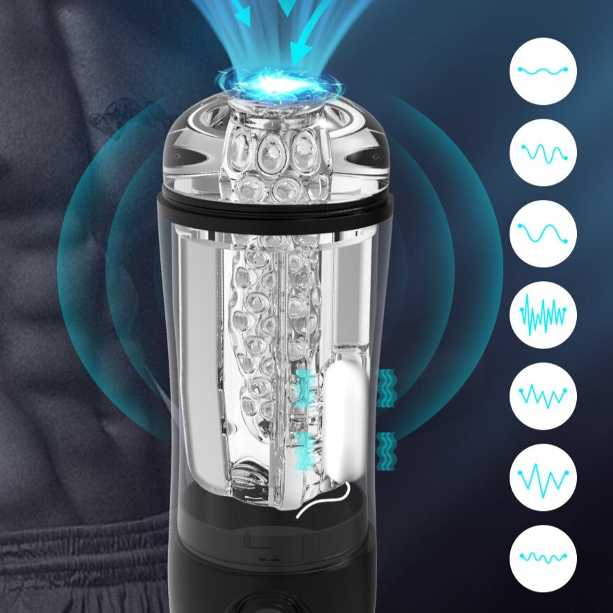 7 modes de vibration Vaginette Automatique Transparente - Fellation Vibrante