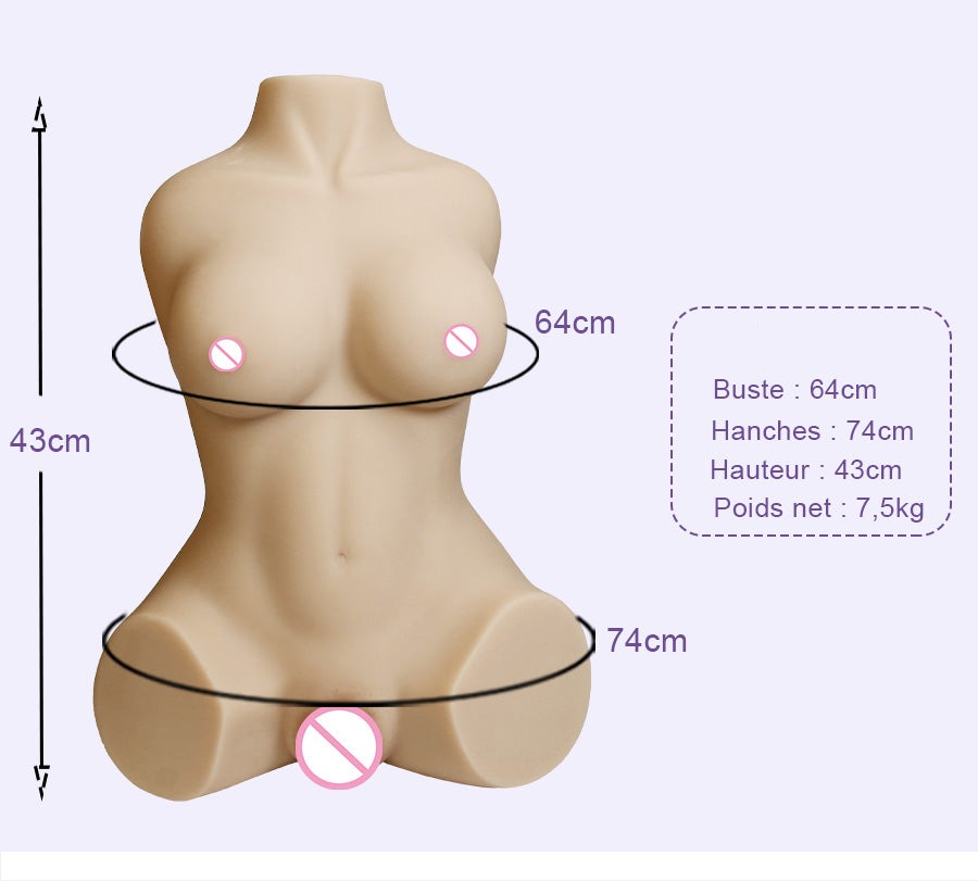 taille en cm Buste et Fessier Masturbateur - Poupée Sexuelle - Sofia