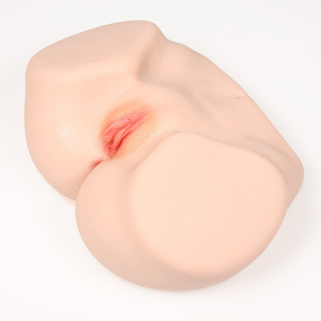 Masturbateur fessier réaliste vue de face en TPE souple beige naturel
