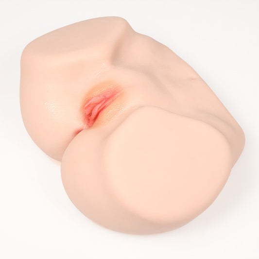 Masturbateur fessier réaliste vue de face en TPE souple beige naturel
