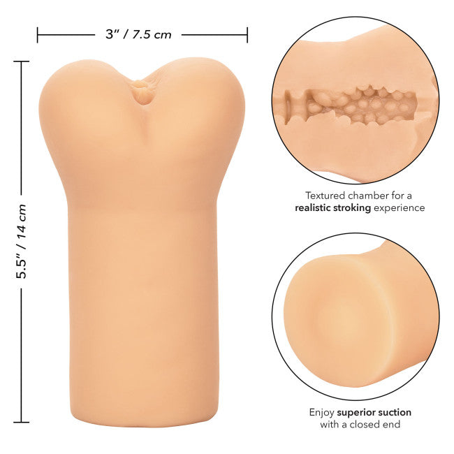 Dimensions vaginette réaliste pour homme French Maid 14 cm de longueur et 7,5 cm de diamètre