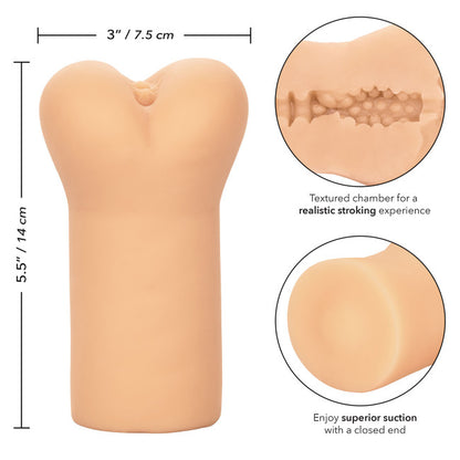 Dimensions vaginette réaliste pour homme French Maid 14 cm de longueur et 7,5 cm de diamètre