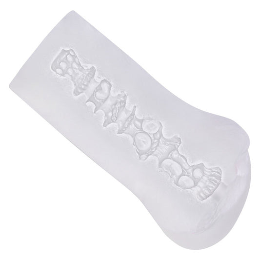 Vue rapprochée de la texture réaliste du masturbateur vulve pour stimulation masculine