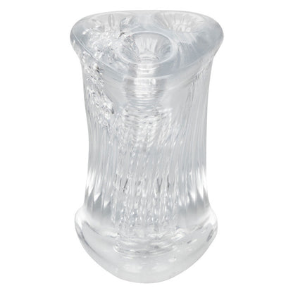 Vue de face du masturbateur homme transparent non vibrant à trois chambres