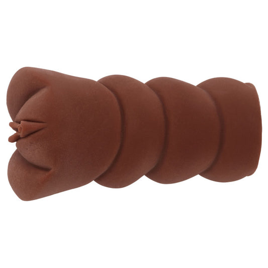 Vaginette super humide vulve réaliste brune avec texture détaillée pour masturbateur homme