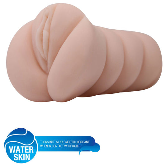 Vaginette très mouillée pour homme avec texture réaliste et format compact vue trois quart