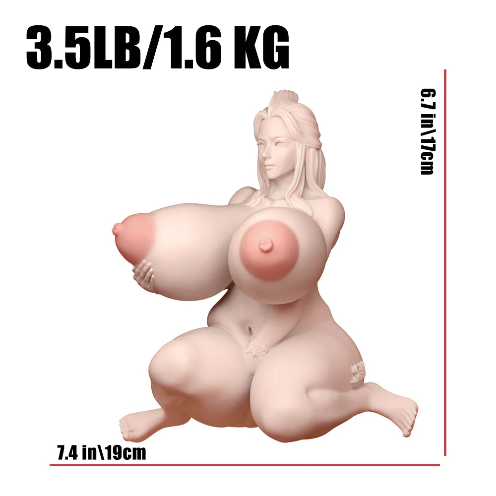 Poupée sexuelle anime hentai Milf Vanessa avec indication précise des dimensions réelles pour visualiser sa taille imposante et ses proportions parfaites