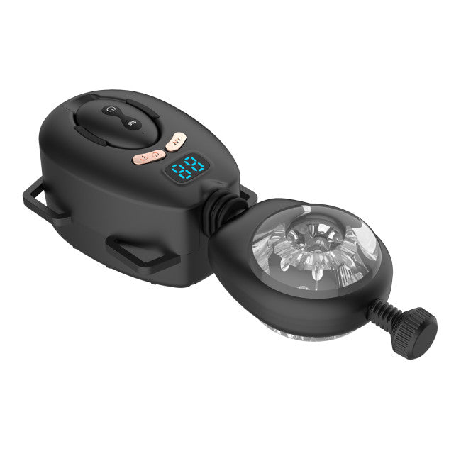 Masturbateur va-et-vient vibrant mains libres pour homme avec sangle de fixation