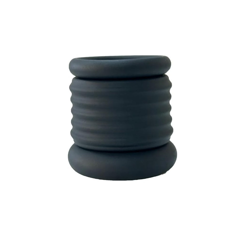 Anneau pénien double manchon en silicone hypoallergénique pour érection durable