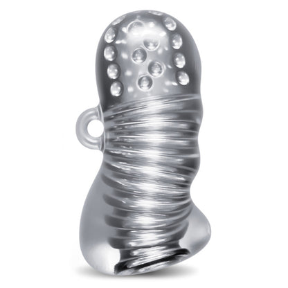 Masturbateur Squeezy transparent pour homme avec texture interne stimulante et design pressable