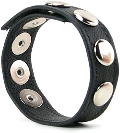 Cockring cuir sangle réglable noir vue de face sur fond neutre