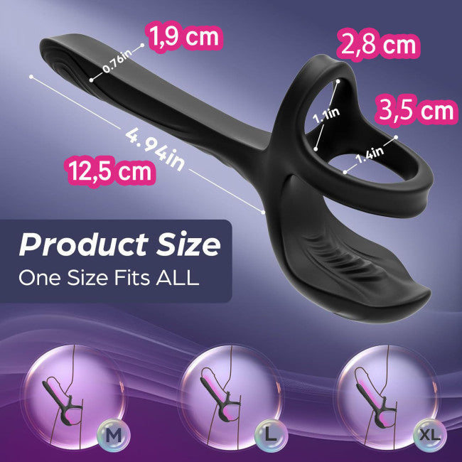 dimensions anneau pénien vibrant double pénétration 3 en 1 taille diamètre longueur produit