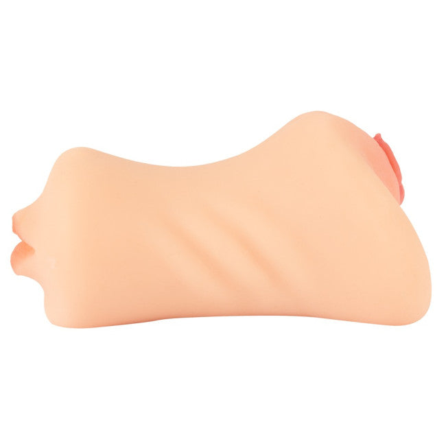 Masturbateur 3-en-1 bouche vagin anus vue de profil
