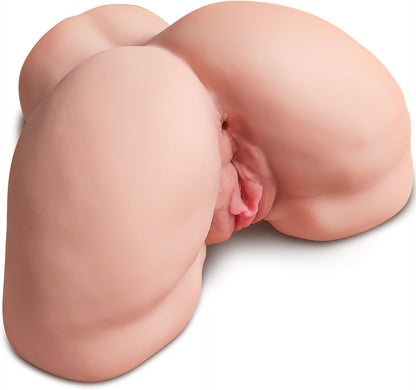 Vue de profil du masturbateur réaliste 2 kg avec double pénétration
