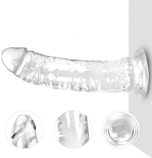 Gode réaliste à ventouse fixé sur une surface lisse pour un plaisir mains libres