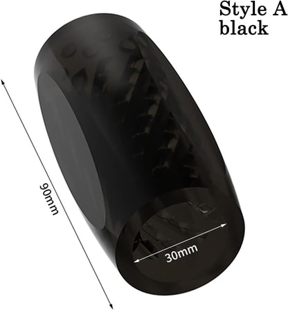 Dimensions du masturbateur masculin noir avec canal spiralé et forme ergonomique compacte