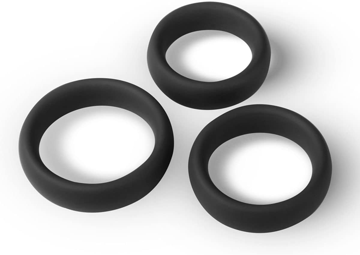 Cockring en silicone médical noir doux et hypoallergénique