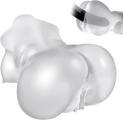 Vue trois quarts du masturbateur homme réaliste transparent montrant les courbes du buste
